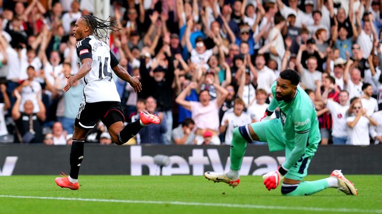 Fulham's Bobby de Cordova-Reid (left) celebrates scoring his team's first goal