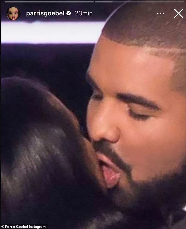 Blast: Parris shared a clip of Drake leaning in to kiss Rihanna at the 2016 MTV Video Music Awards on her Instagram stories.