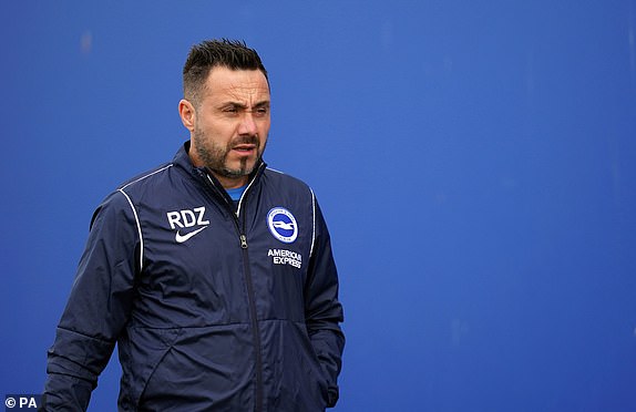 File photo dated 04-10-2023 of Brighton and Hove Albion manager Roberto de Zerbi who said Brighton must work to change their ways as he sweated again over player availability after watching his team draw 2-2 with Marseille in the Europa League.  Issue date: Friday October 6, 2023. PA Photo.  See AP FOOTBALL Brighton story.  Photo credit should read John Walton/PA Wire.