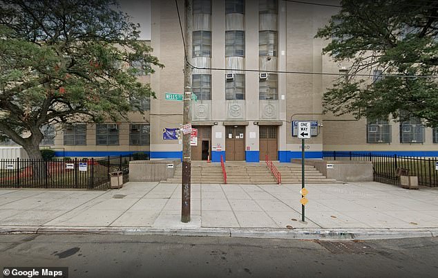 The suit further cites a 'climate of harassment' that paved the way for the previously unreported assault on October 21, 2021 - which happened as the girl walked to class through an isolated staircase.  A shot of the East New York public school is shown here