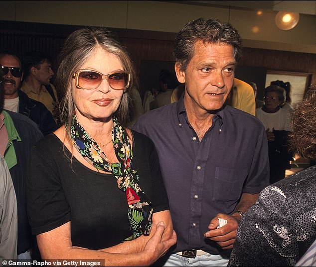 The couple: The actress turned animal rights activist has been married to far-right political aide Bernard d'Ormale since 1992 (pictured together in 1994)