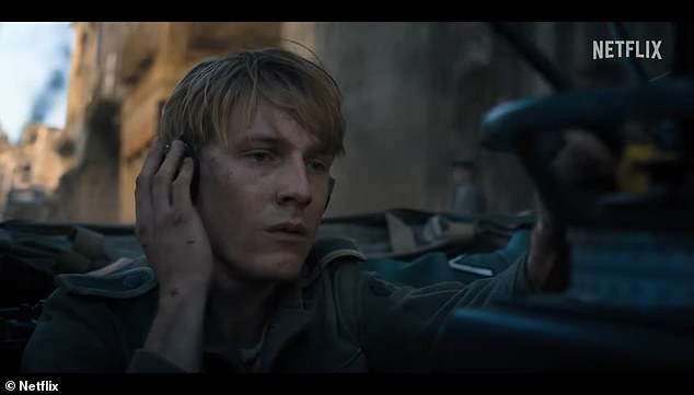 In conflict: Loberti plays a young French woman who hosted anti-Nazi broadcasts during the occupation, while Louis Hoffmann plays a young soldier forced to work for the Nazis because of his skill in locating secret broadcasts