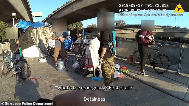 Officers Steven Aponte and Alex Cristancho had apprehended a group of homeless people for 'trespassing' near the Guadalupe River on September 16, 2019.