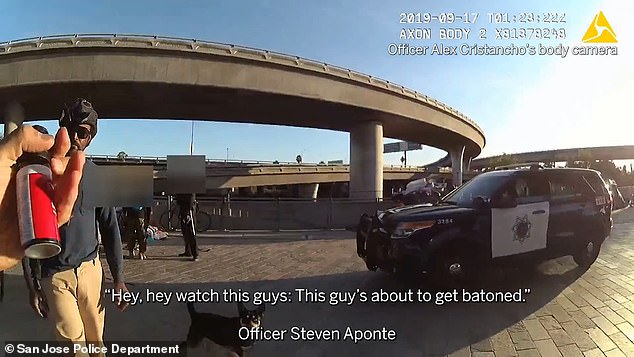 After the interaction, another homeless man, Arthur Lee Turner, walks up to the officers asking, 'do you know who God is?'  before an officer asks the others in the camp to watch as he is beaten and enjoyed