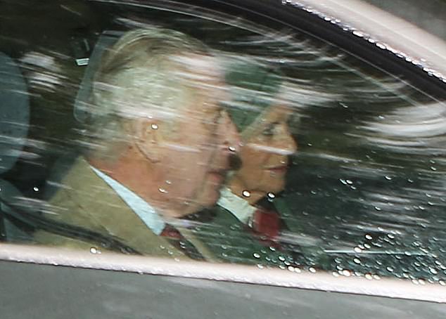 The King was behind the wheel when he and the Queen drove to church at Balmoral this morning