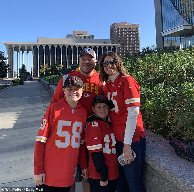 Some Chiefs fans, including the Anderson family, lined up outside KC's hotel to see Swift