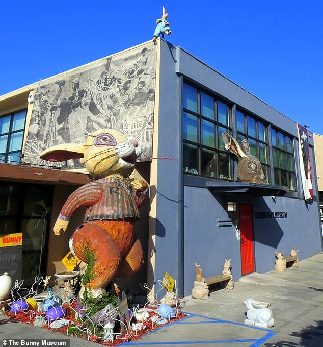 Entrance to the Rabbit Museum in Altadena, California, which has a collection of more than 35,000 rabbit memorabilia 