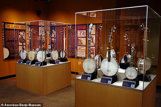 One of the exhibits at the American Banjo Museum in Oklahoma, which houses the world's largest collection of banjos