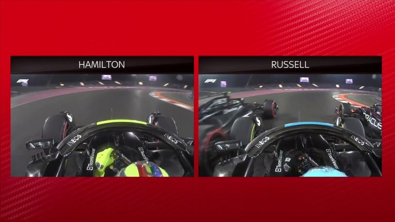 Sky F1's Karun Chandhok takes a closer look at the collision between George Russell and Lewis Hamilton on Mercedes' opening lap