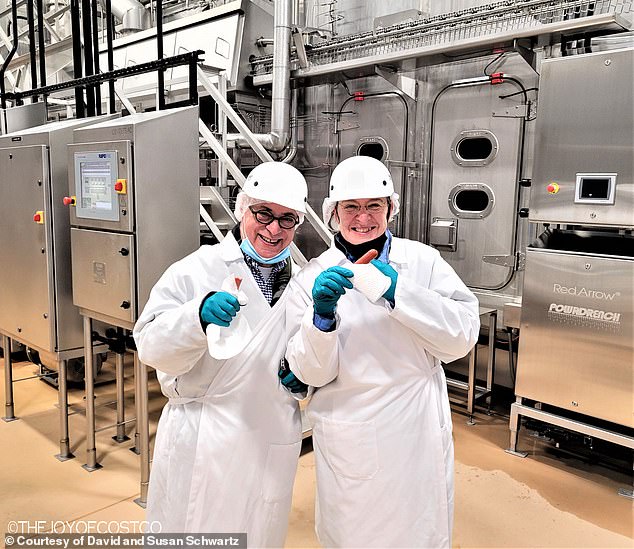 So tense was their adventure that they wouldn't even visit any tourist attractions along the way - except for one stop at the Great Wall of China in Beijing.  David and Susan are sampled from hot dogs at a warehouse in Illinois in 2022