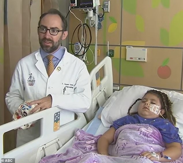 Through surgery, Brianna's medical team—including neurosurgeon Dr.  Aaron Robison (pictured) - the girl given a new life - one with only half her brain at work