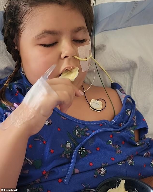 Brianna was feeding herself just days after the surgery where half of her brain was disconnected