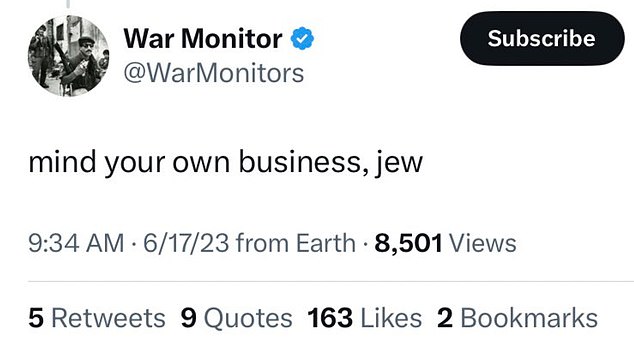 War Monitors have a long history of using the word 'Jew' as a term of abuse