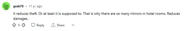 People have long discussed the presence of mirrors at self-checkout counters on Reddit, with many believing they are there to 'increase self-awareness' and prevent theft