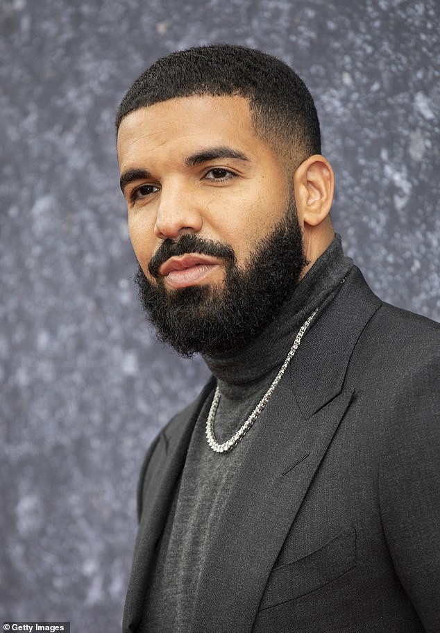 Dissed: The celebration took place shortly after it emerged Drake had repeatedly hit out at his ex Rihanna in scathing lyrics to his recently released song Fear Of Heights;  seen in london 2019