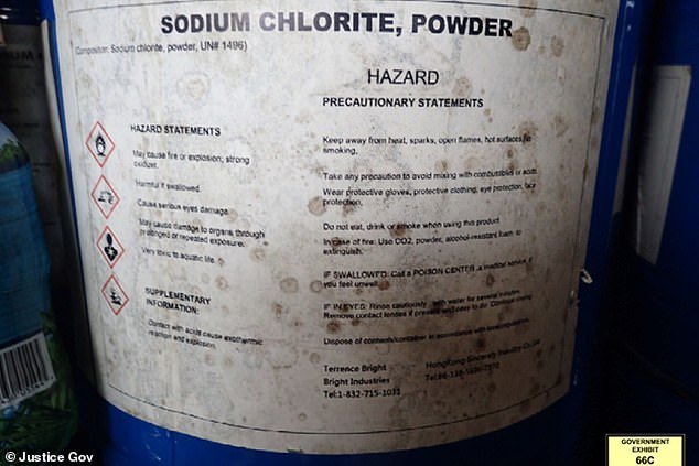 The blue chemical drums of sodium chlorite powder, stored in a dirty dilapidated shed in Jonathan Grenon's backyard, even had warning labels stating that the product was toxic, flammable and extremely dangerous to consume.