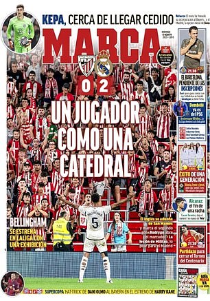 Marca compared Bellingham to a 'cathedral' after dominating midfield battle