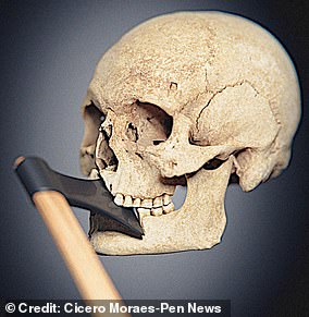 Experts reconstructed the fighter's face after his skull was recovered from a mass grave outside Visby on the Swedish island of Gotland.