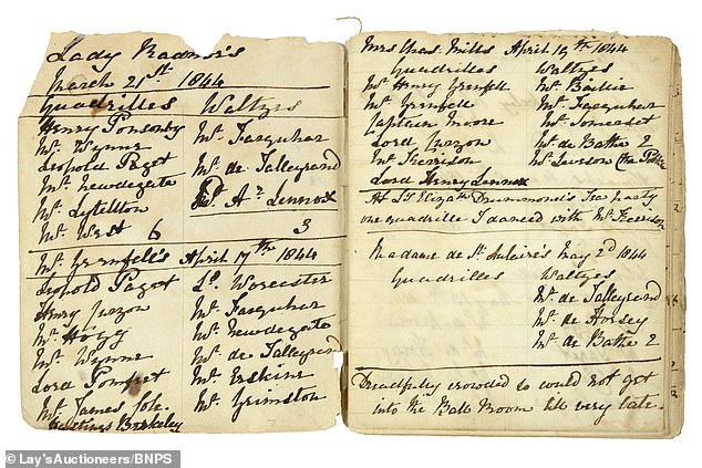 For example, for Madame St Aulaire's doing of 2 May 1844 she wrote: 'Pleasantly crowded and could not get into the Ballroom till very late'