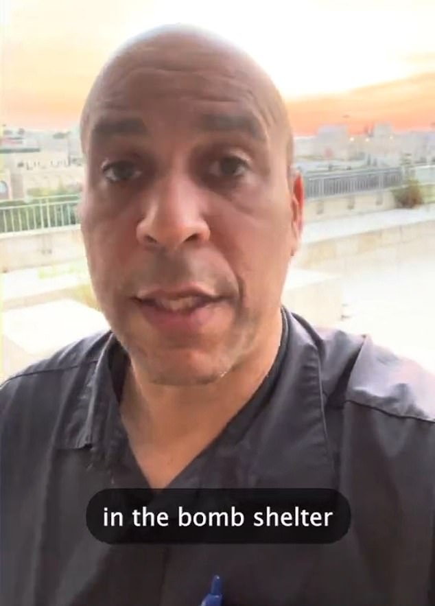 Senator Cory Booker was also in Israel with his staff when the attack began.  The Democrat had planned to stay at least until Tuesday to talk about regional economic integration, but was forced to cut short his trip amid the violence