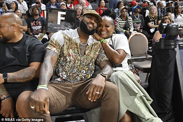 James didn't spend the day watching football.  Instead, he was seen with WNBA legend Sheryl Swoopes during Game 1 of the Finals between the Las Vegas Aces and the New York Liberty.