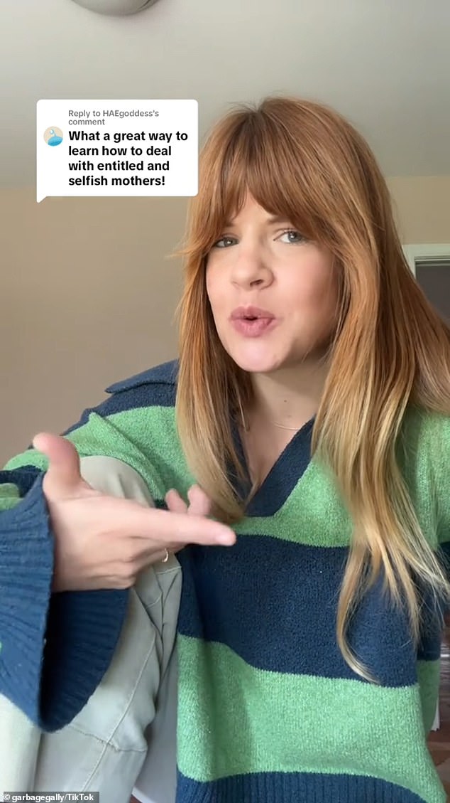 In another video, Emme responded to someone who described her as 'selfish' and 'fair'.  She shot back: 'I think it's selfish and entitled to tell a child there's only one way they can play'