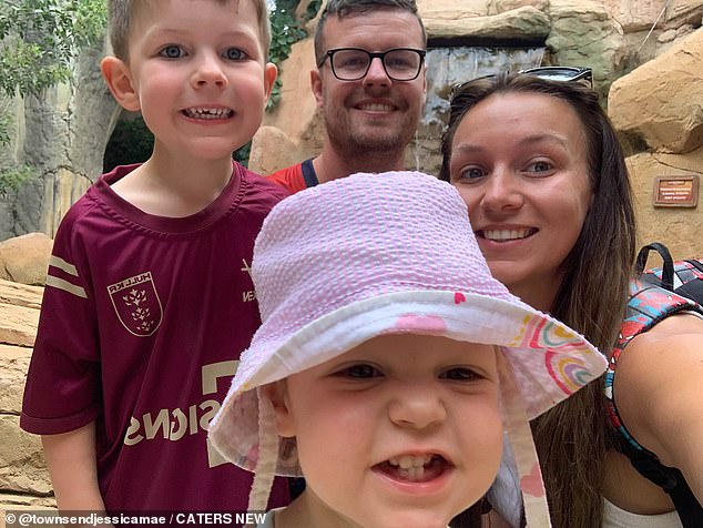 Alex had been holidaying with mum Jessica (right), dad Jack, (centre) and older brother Jacob, (left) in Lanzarote, Canary Islands