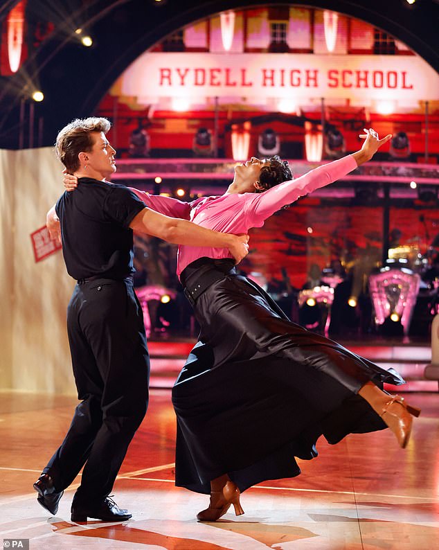 Impressive: On Saturday, Leighton and Nikita danced the Viennese waltz to 