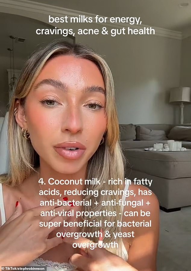 Robinson said her personal favorite was coconut milk, saying it was 