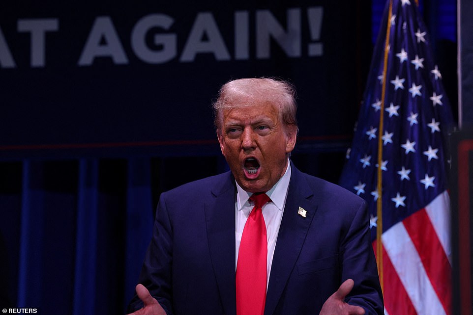 He said: “When I was Commander-in-Chief, we smashed the Iranian economy into rubble, I pulled out of the disastrous Iran nuclear deal, imposed the toughest sanctions on the regime and imposed a strict TRAVEL BAN to keep out Radical Islamic terrorists.  hell outside our country.'  Trump was speaking to supporters in Wolfeboro, New Hampshire after Hamas militants crossed into Israel from the Gaza Strip and attacked homes, cars and military bases, killing about 700 Israelis along with nine Americans.