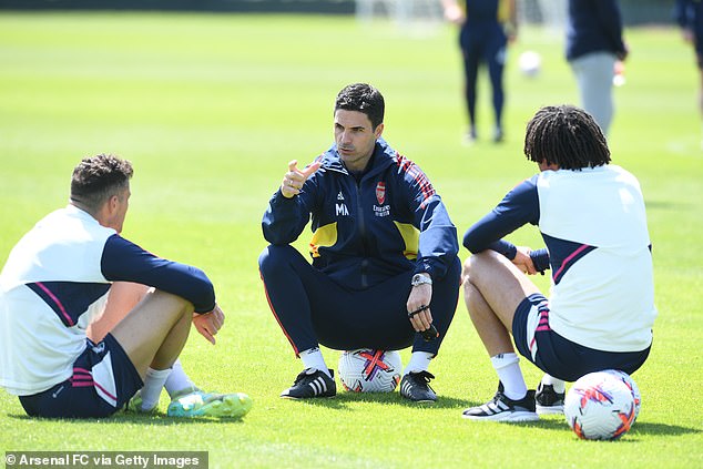 Arteta (centre) addressed home truths in the Arsenal camp during the latter stages of last season