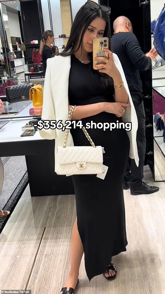 She spent $356,214 while shopping at luxury stores, adding that she splashed the cash on two Chanel purses