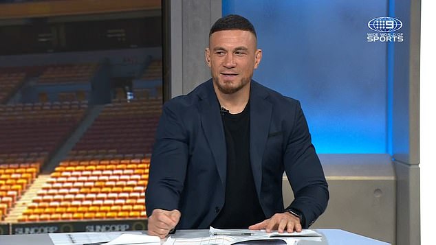 Sonny Bill works as a commentator for Channel Nine (pictured) - a job Hadley hopes will soon come to an end