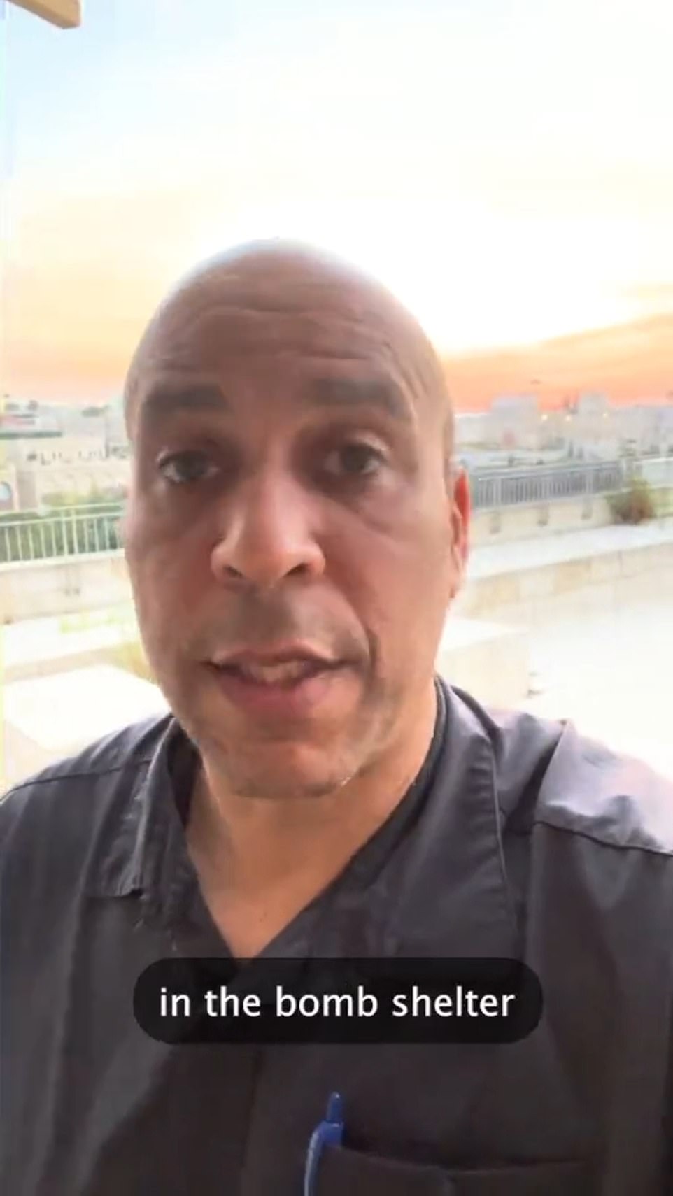 Sen. Booker (DN.J.) released a video from Israel on Sunday after he and his staff reached safety.  