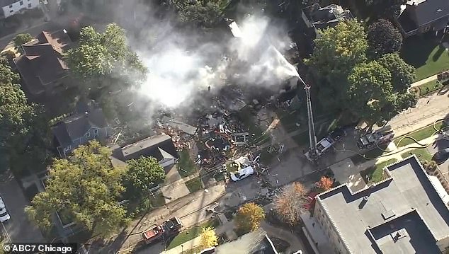 An aerial photograph captured the extent of the devastation that ripped through the leafy suburb