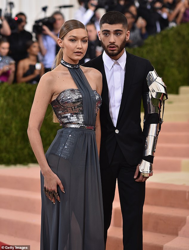 Former flame: Meanwhile, Gigi has been dating ex Zayn Malik, 30, since 2015.  until their parting in 2021;  seen in 2016