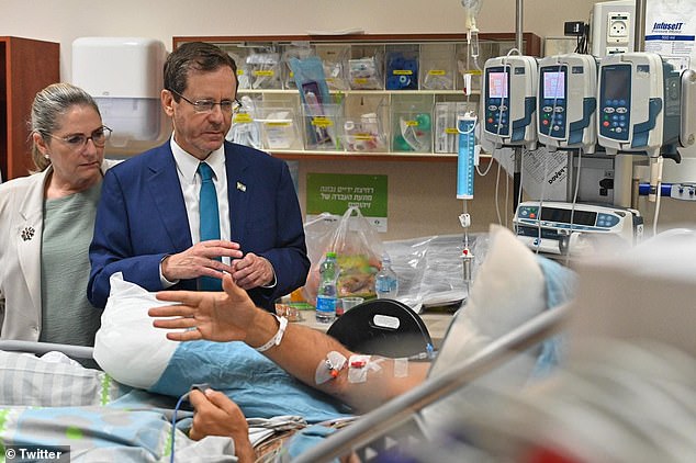 Isaac Herzog (pictured), President of Israel, visited Soroka Medical Center on Monday to support their work to treat victims of the Hama attack