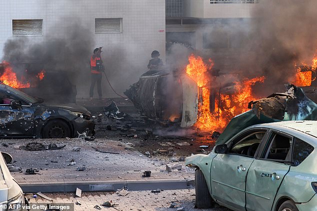 People in Israel were putting out their cars on Saturday after the Hamas surprise attack.  Many people are still missing and are believed to have been taken hostage by Hamas