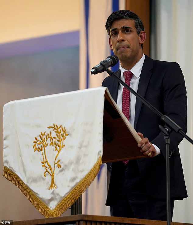 On Monday, British Prime Minister Rishi Sunak pledged his 'firm support for Israel'.  He attended a synagogue in north London for victims and hostages of Hamas attacks