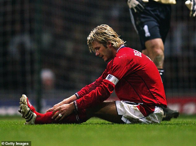 A furious David Beckham refused to come out at half-time but eventually relented.