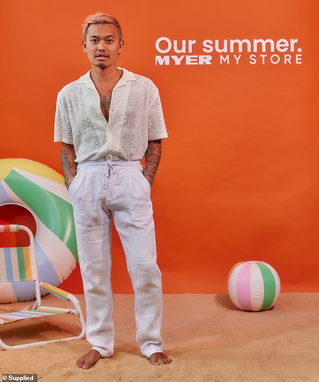 Meanwhile, MasterChef star Khanh Ong stepped out in a head-to-toe linen look, consisting of white trousers and a delicate summer-ready lace shirt.  On the picture