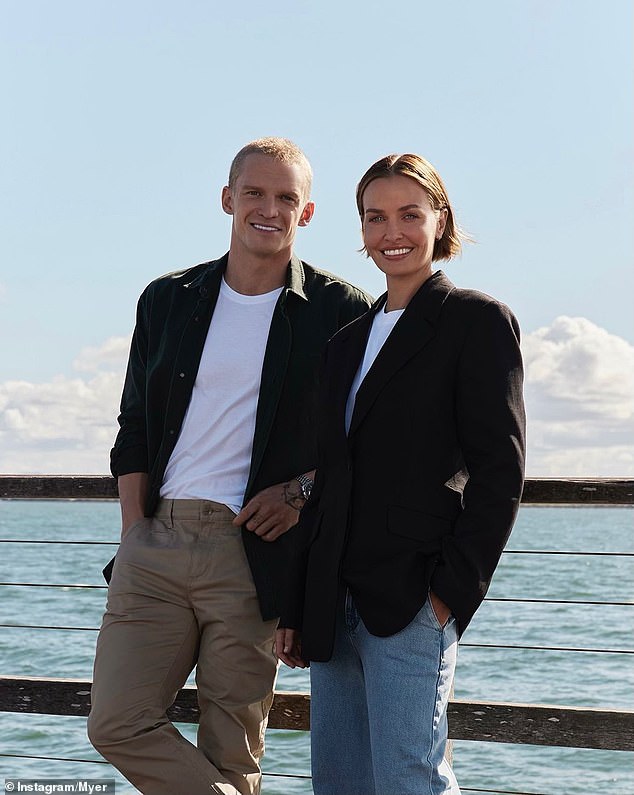 Lara Worthington became famous as a fashion icon.  And Mayer is counting on beauty to attract young consumers, writes the Daily Telegraph.  Pictured next to Cody Simpson