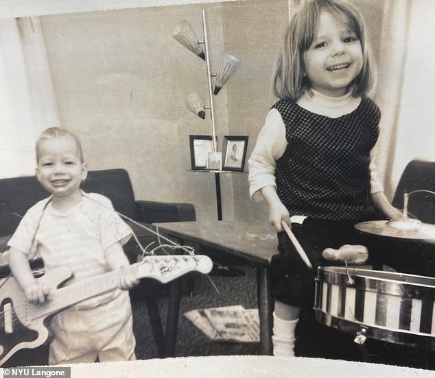 Pictured is Miller as a child with his sister Mary