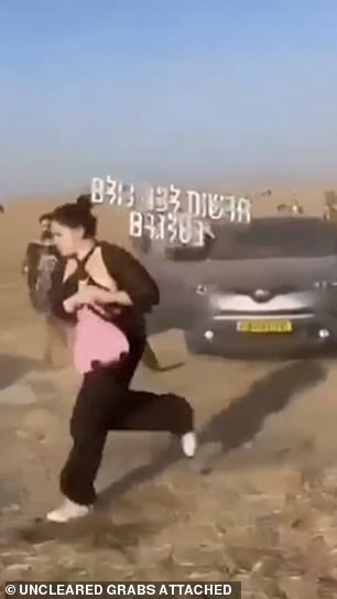 Footage shows terrified young Israelis fleeing from Hamas militants as they launched a deadly attack on those attending the desert Nova music festival