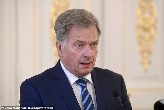 Finland's President Sauli Niinistö (pictured) said the pipelines and telephone cable were damaged by outside interference