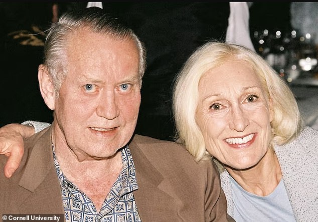 Feeney (pictured with his second wife and longtime assistant, Helga Flaiz) died on Monday at the age of 92