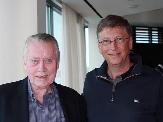 Feeney was part of Bill and Melinda Gates' Giving Pledge.  The Microsoft founder (pictured together) described him as a 'remarkable role model'