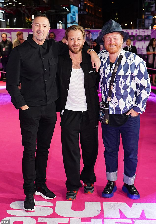 Friends: Paddy McGuinness, Kevin Bishop and Leigh Francis posed for a group shot