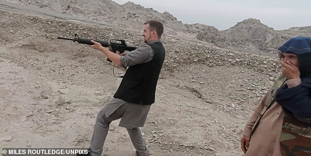 The 23-year-old shared footage of himself firing a rifle given to him by the Taliban.  The video has since garnered over a million views on Miles' YouTube channel