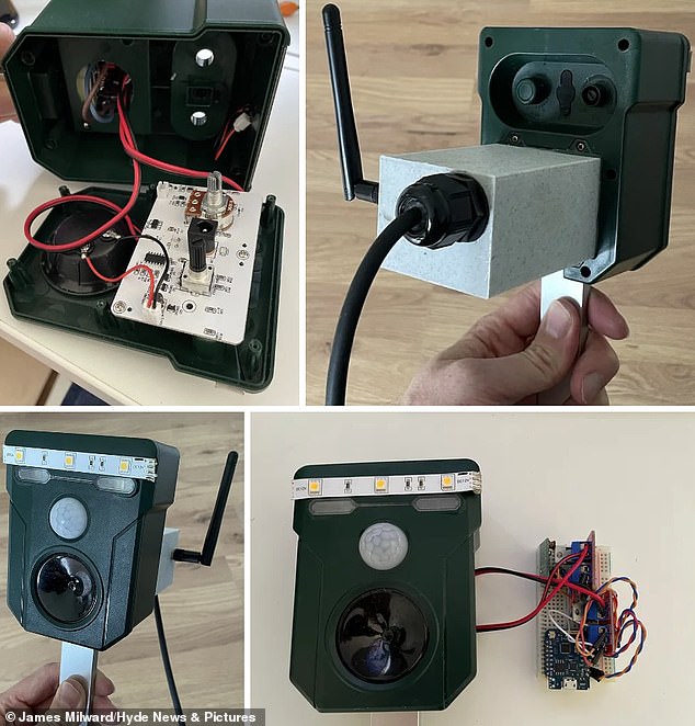 When the Furbinator 3000 detects a fox or badger, it emits a high-frequency sound wave, inaudible to any human, scaring the animal away